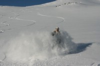 Powder on Vassitjocka. Heli ski Riksgränsen 3rd of April 2009.  Photo: Andreas Bengtsson