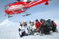 The group on top of KOrsatjokka. Heliski Riksgränsen, April 22, 2009. Photo: Andreas Bengtsson 