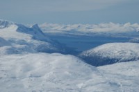 View over Rombacksfjorden. Heliski Riksgränsen, April 27, 2009. Photo: Andreas Bengtsson 